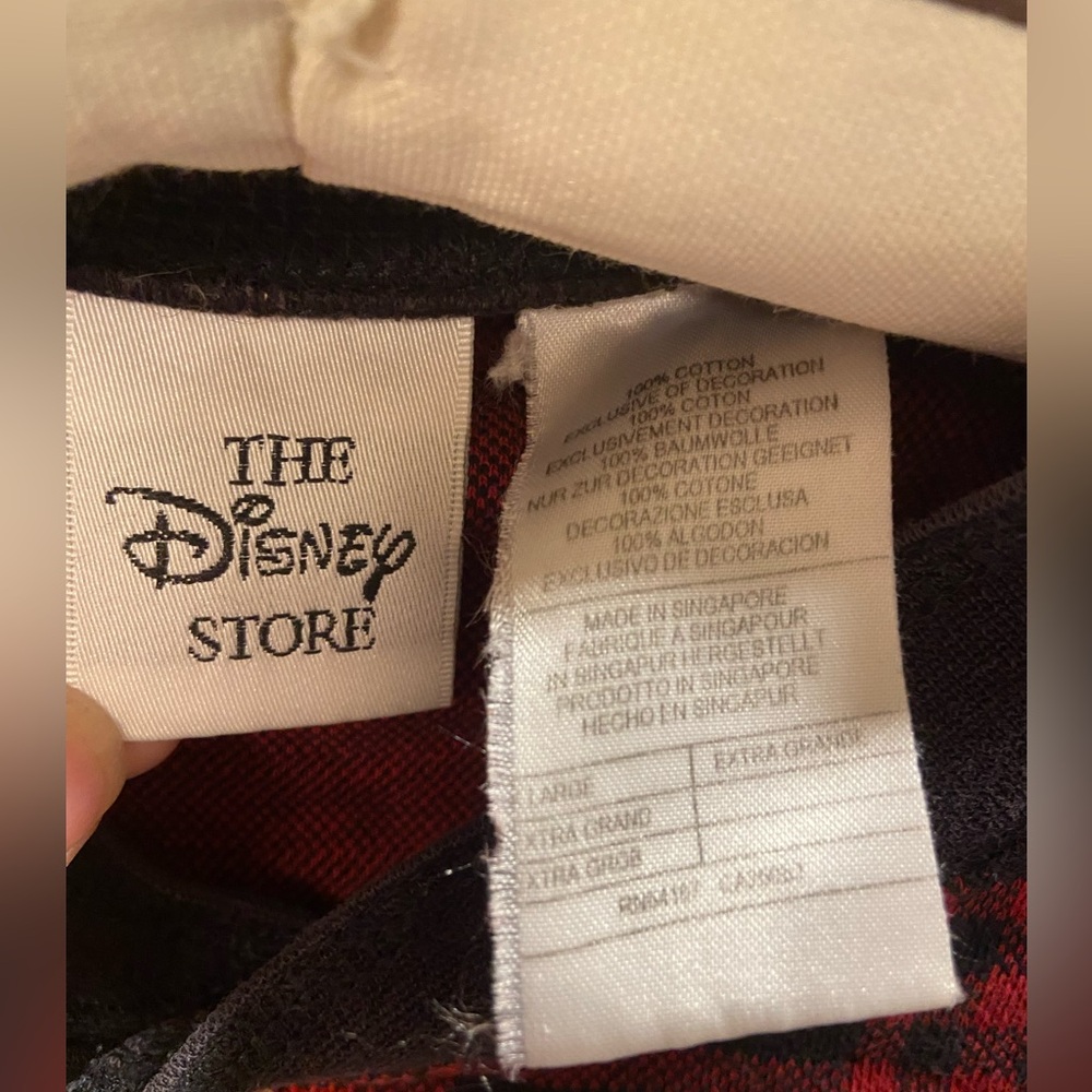 Vintage Disney Store Mickey Mouse Plaid Henley – Red/Black – Size XL - Picture 4 of 4